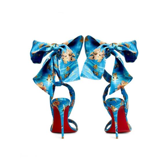 Christian Louboutin Sandale Du Desert, 100, Odissey Tie Heels, NEW, 37 - Picture 3 of 8
